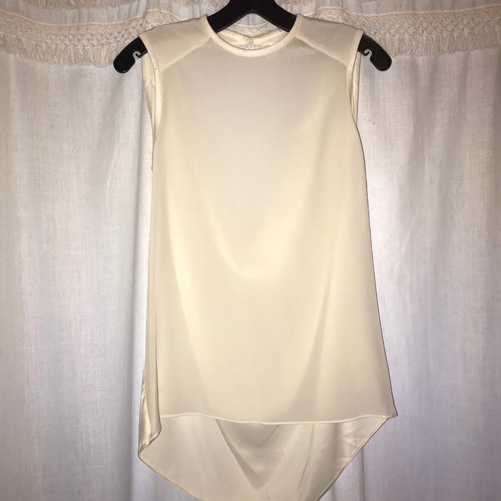 Alice + Olivia White Silk Drape Back Top NWOT